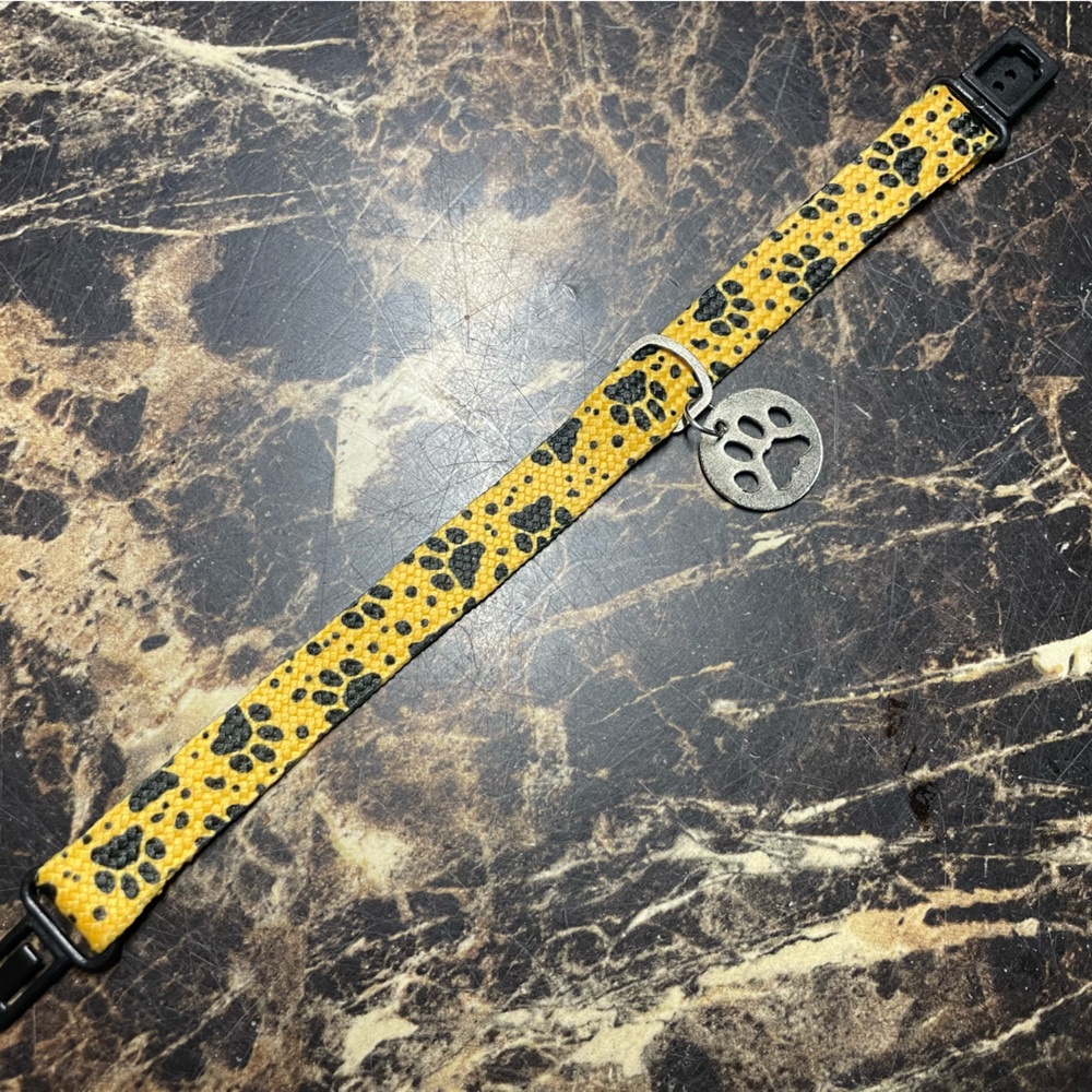 Yellow and Black Leopard Print Bracelet (or Dog Collar)